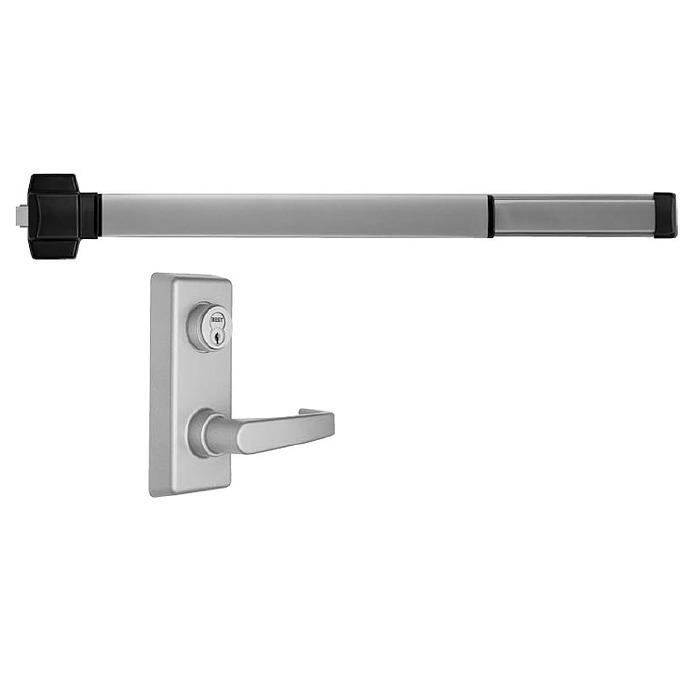 Precision Hardware Reliant Fire Rated Rim Exit Device with Keyed Lever Trim Exit Devices / Panic Bars