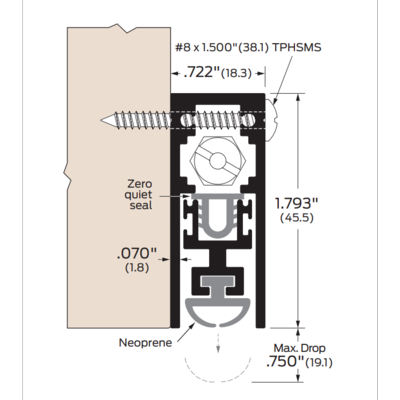 Zero International -  Automatic door bottom Regular duty - Aluminum clear anodized - 36 Inches Exit Devices / Panic Bars