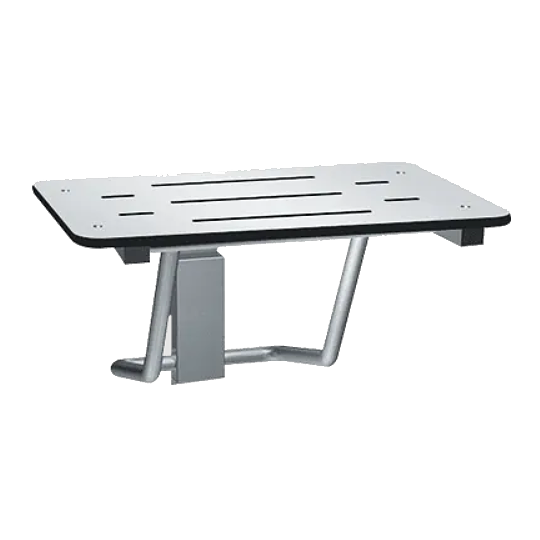 Folding Shower Seat - Rectangular, ADA - Solid Phenolic, White - 28